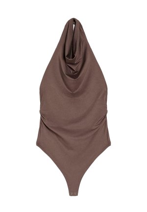 GATHERED HALTER-NECK - BODYSUIT - Tričko s potlačou - sand