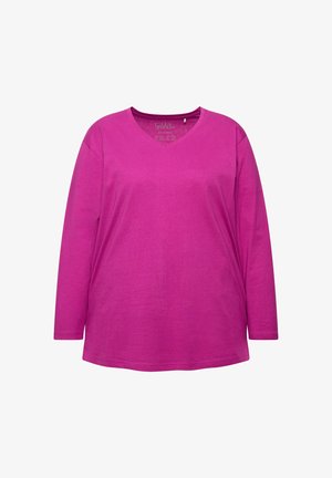 Ulla Popken BASIC-V LANGARM  - Camiseta de manga larga - berry