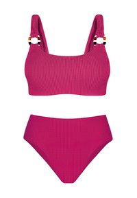 Niewybrane, różowe sportowe bikini na duży biust