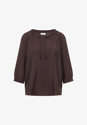 Cecil, CARMEN-BLUSE MIT HALBARM UND BÄNDERN - Blouse - brown cacao
