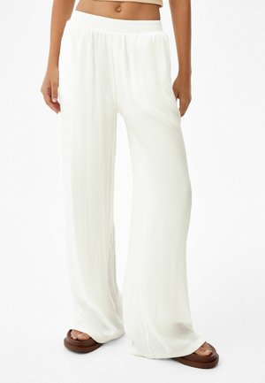 WIDE-LEG CREPE - Bukser - white