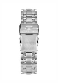 Sidabro nerūdijančio plieno laikrodžio dirželis su šlifuotu paviršiumi. Yra užsegimas su išgraviruotu užrašu "JACQUES LEMANS". Grandytės yra stačiakampės ir poliruotos.