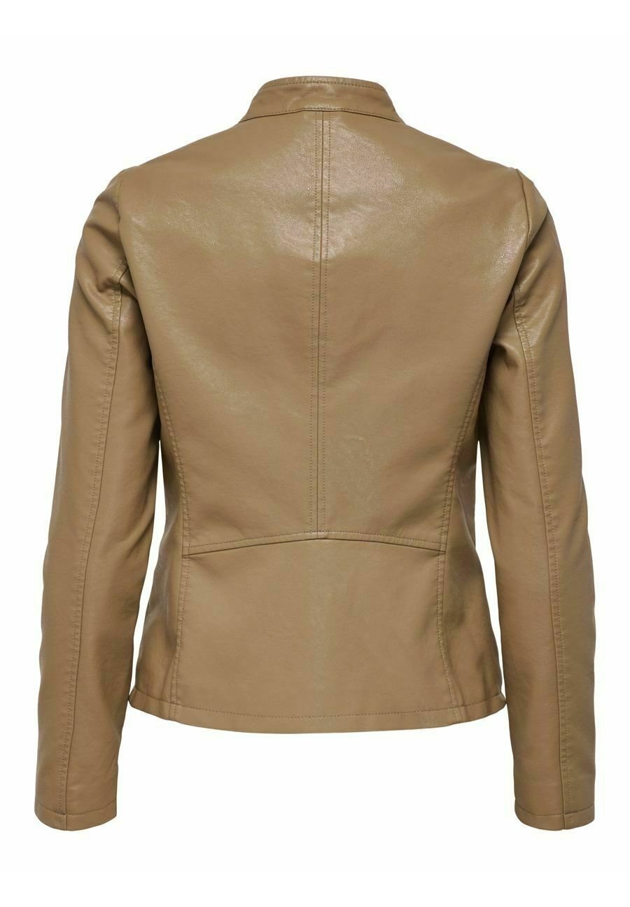 PASTING LIKE FAKE LEATHER JACKET(ベージュ) ONLY Faux leather jacket - beige - (Pre-owned) - Zalando