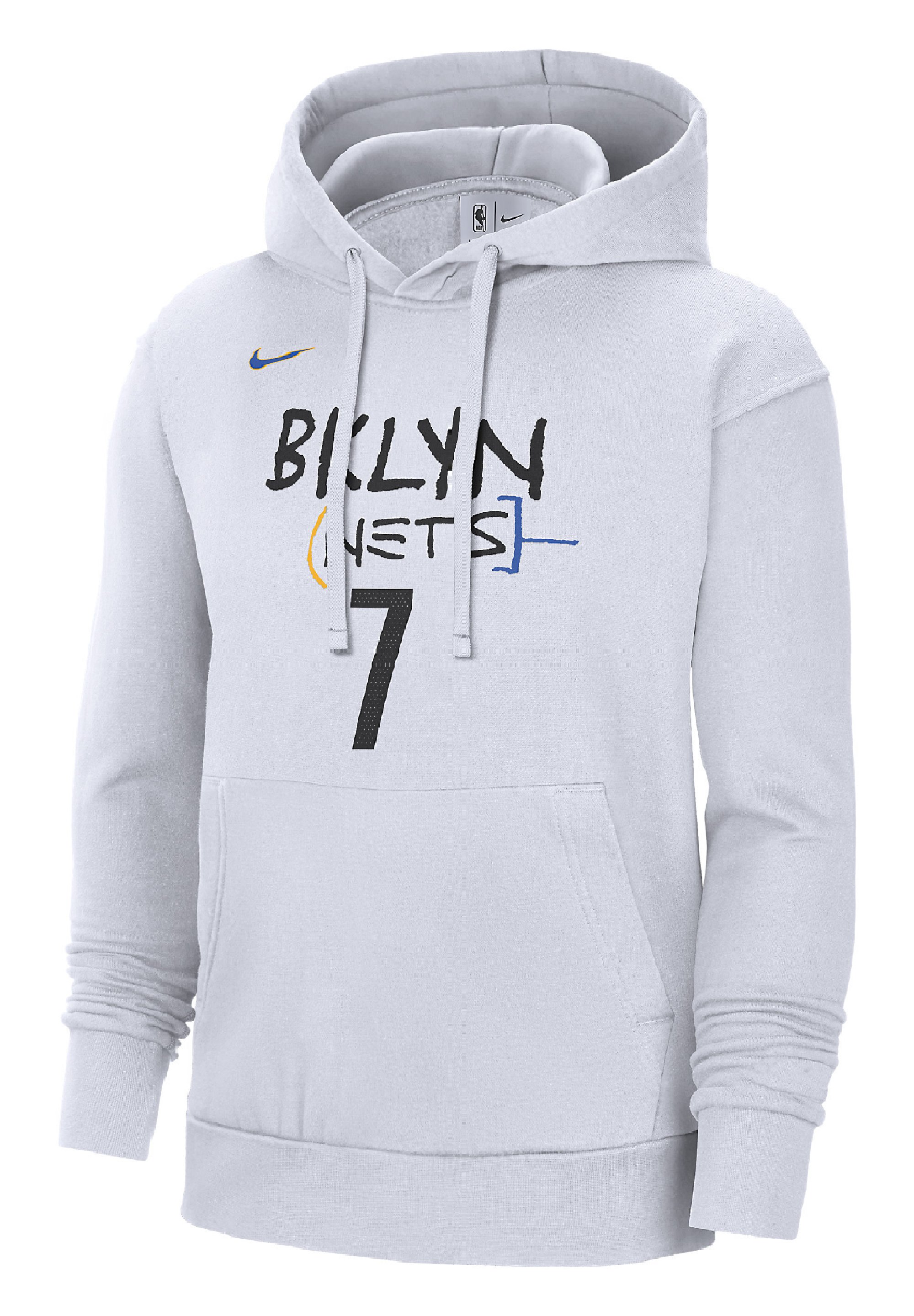 Judías verdes Delicioso Europa Nike Performance NBA Kevin Durant BROOKLYN NETS CITY EDITION Name & Number  - Jersey con capucha - white/blanco - Zalando.es