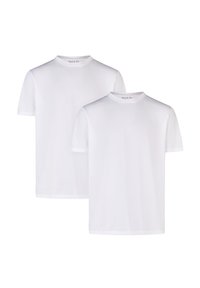 Witte katoen T-shirts in een verpakking van twee. Kenmerken een klassieke ronde hals, korte mouwen en een gladde, lichte textuur.