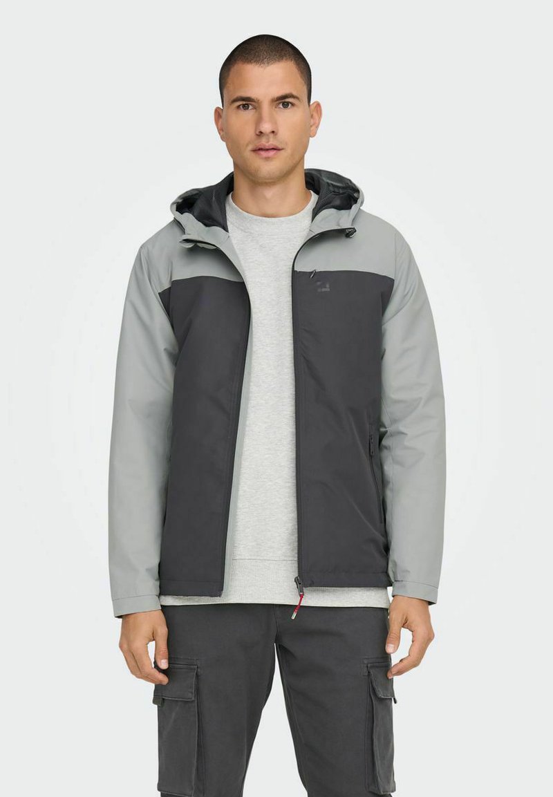 Only & Sons ONSMACK HOOD VD OTW - Veste légère - grey pinstripe