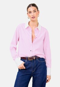 Unausgewählt, pink stripe white collar