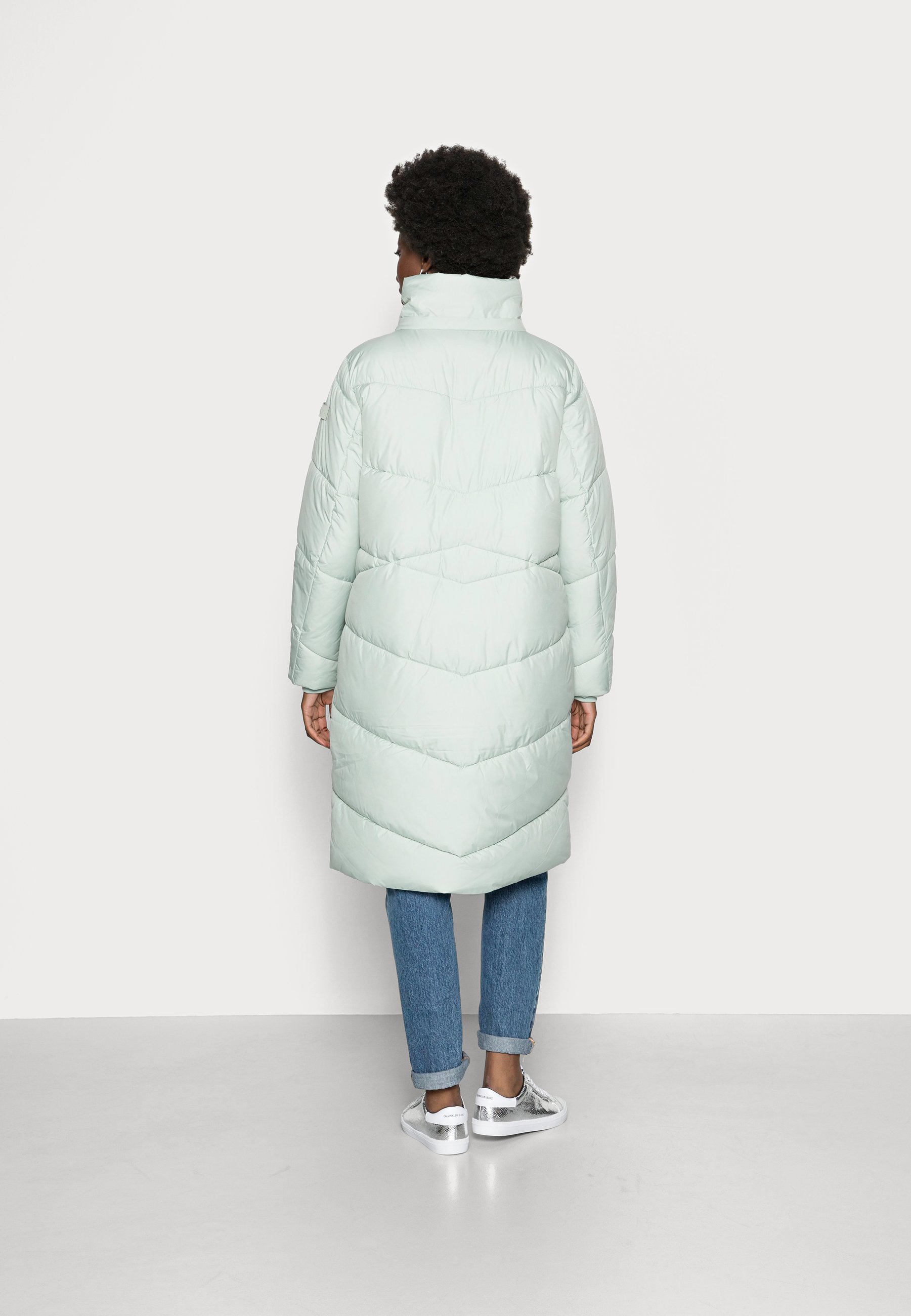 denim puffer coat