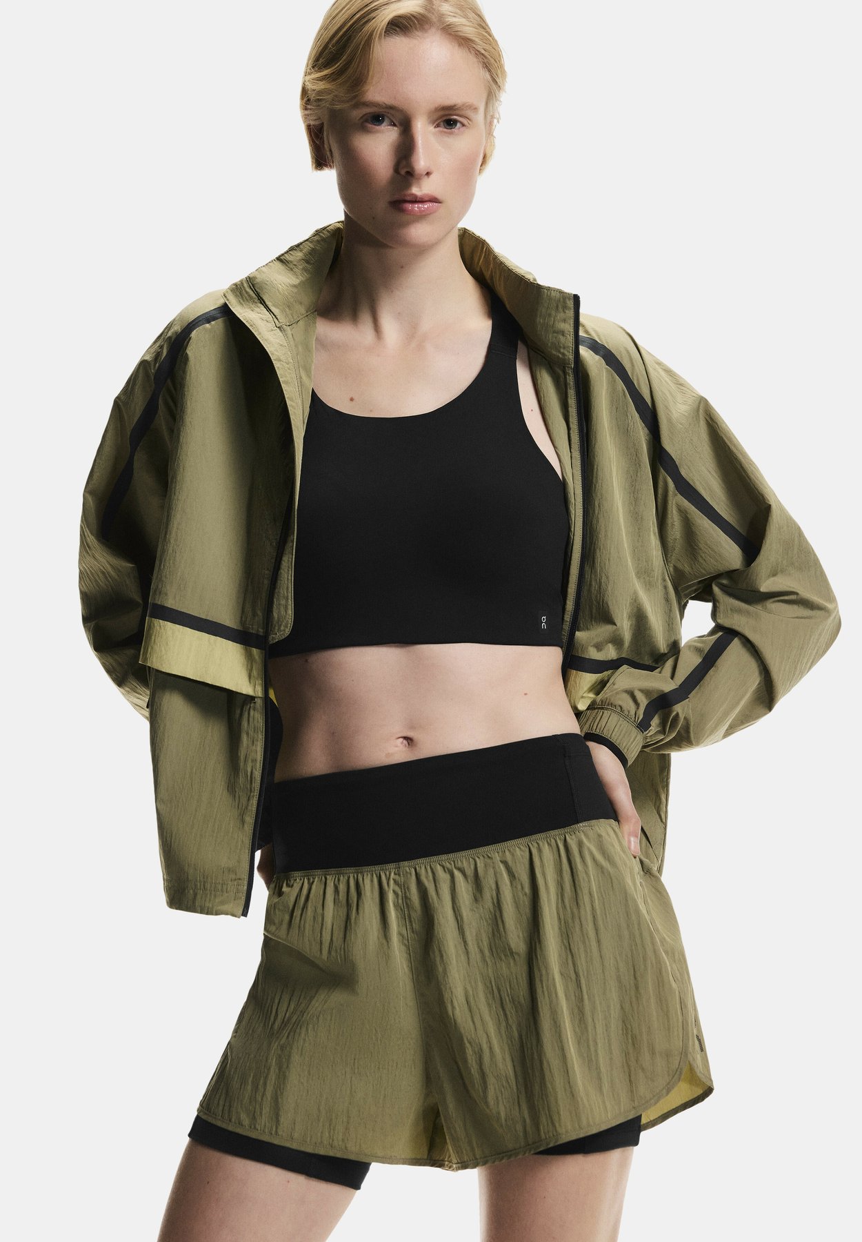 On PERFORMANCE VOLT - 2-in-1 shorts - safari