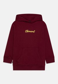 Μαρόνα ζακέτα με μαλακό ύφασμα, διαθέτει μπροστινή τσέπη, ραμμένες μανσέτες και κίτρινο λογότυπο "Element" κεντημένο στο στήθος.