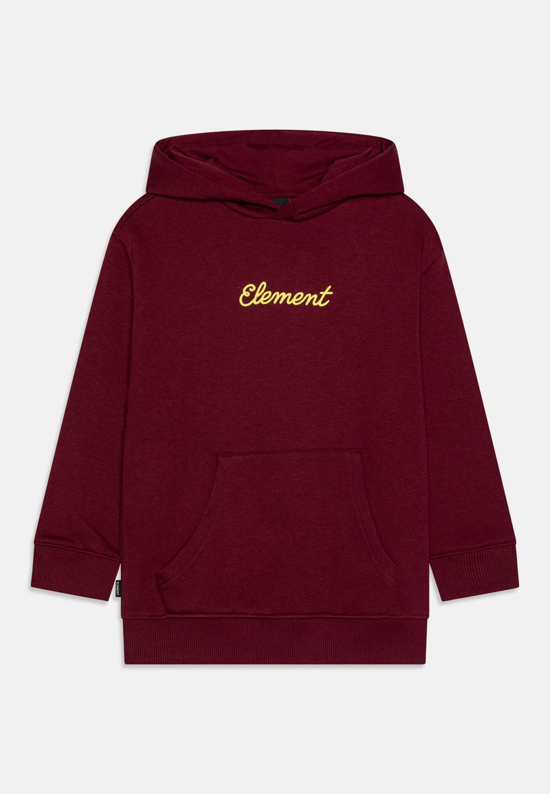 Μαρόνα ζακέτα με μαλακό ύφασμα, διαθέτει μπροστινή τσέπη, ραμμένες μανσέτες και κίτρινο λογότυπο "Element" κεντημένο στο στήθος.