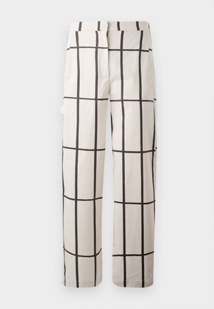 FUNKTIO TIILISKIVI TROUSERS UNISEX - Pantaloni - light yellow/dark brown