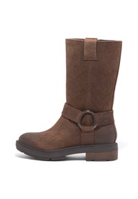 TALL PULL ON   - Plateaustiefel - dark brown suede