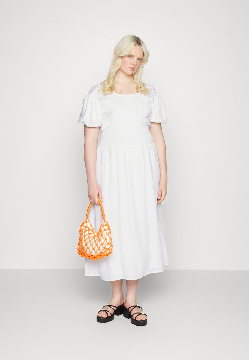 Damen Freizeitkleider | Glamorous Curve UP BACK MIDAXI DRESS WITH SHIRRED BODICE PUFF SLEEVES Cocktailkleid/festliches Kleid off Damen Freizeitkleider | Glamorous Curve UP BACK MIDAXI DRESS WITH SHIRRED BODICE PUFF SLEEVES Cocktailkleid/festliches Kleid off