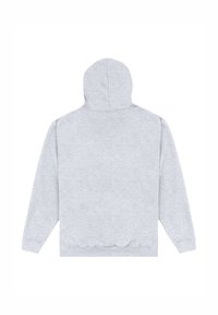 Felpa grigia con cappuccio e maniche lunghe, realizzata in morbido tessuto misto cotone, caratterizzata da una vestibilità classica e polsini e orlo a costine.