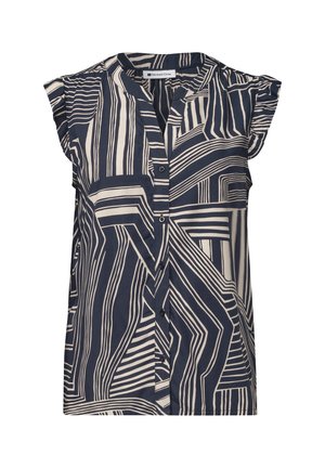 Street One, BLUSENTOP MIT SPLIT NECK UND RÜSCHEN - Blouse - darkest blue