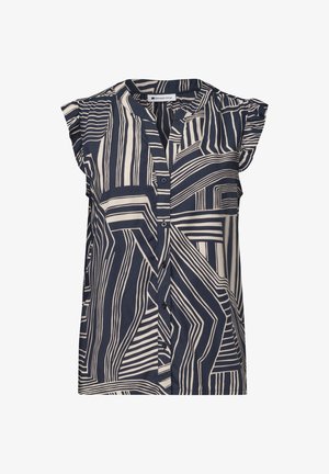 Street One, BLUSENTOP MIT SPLIT NECK UND RÜSCHEN - Blouse - darkest blue
