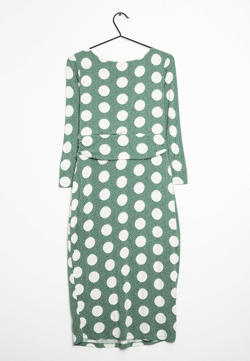 boden green and white dress Naomi Jersey Midi Dress-Green, Flourishing Meadow