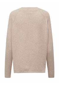 JDY MARCO LS O NECK SPLIT - Maglione - beige