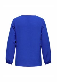 Langärmliges Oberteil in lebhaftem Blau, mit strukturiertem Stoff, einem Rundhalsausschnitt und elastischen Bündchen für eine lässige Passform.
