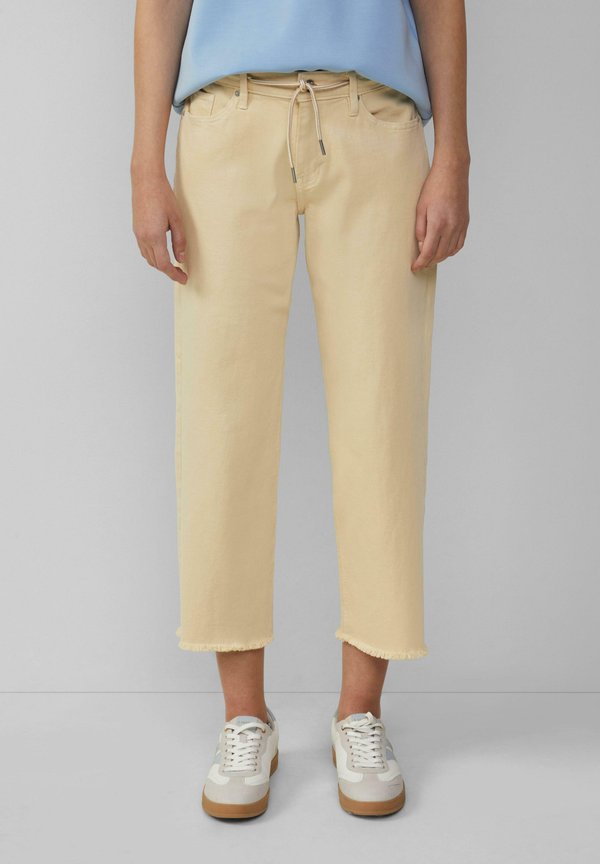 CROPPED- KAROLIN MID RISE BINDEBAND - Jeans Straight Leg - helles zitrone