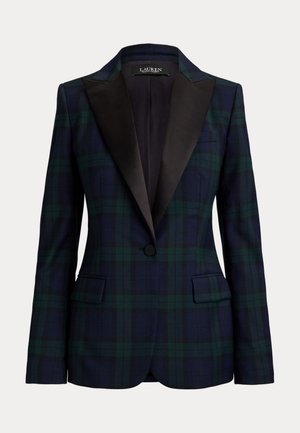 Lauren Ralph Lauren, BLACK WATCH SATIN-TRIM TWILL BLAZER - Blazer - black/green