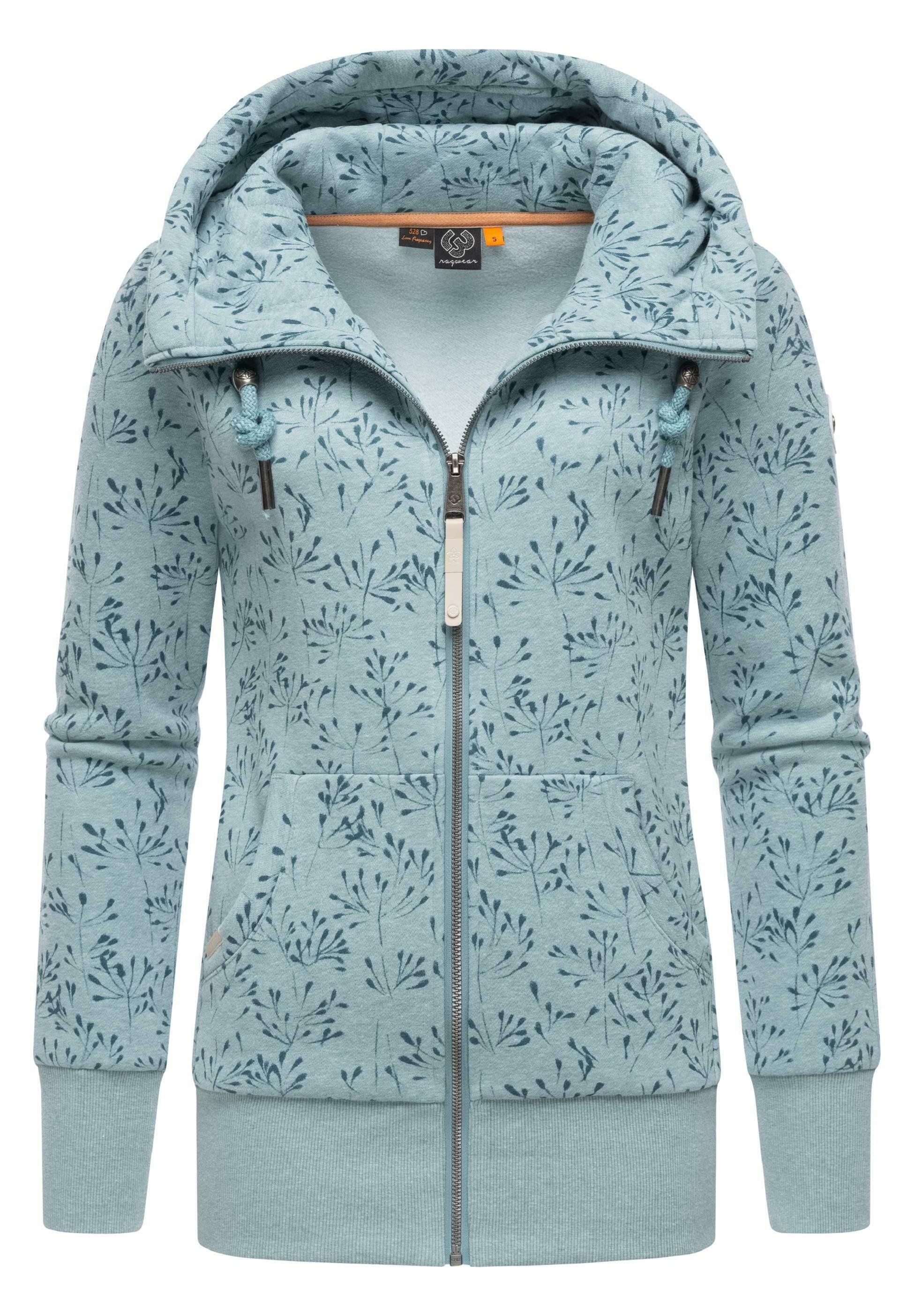 Ragwear ZIP FLOWERS Sweat zippé stone blue/bleu gris ZALANDO