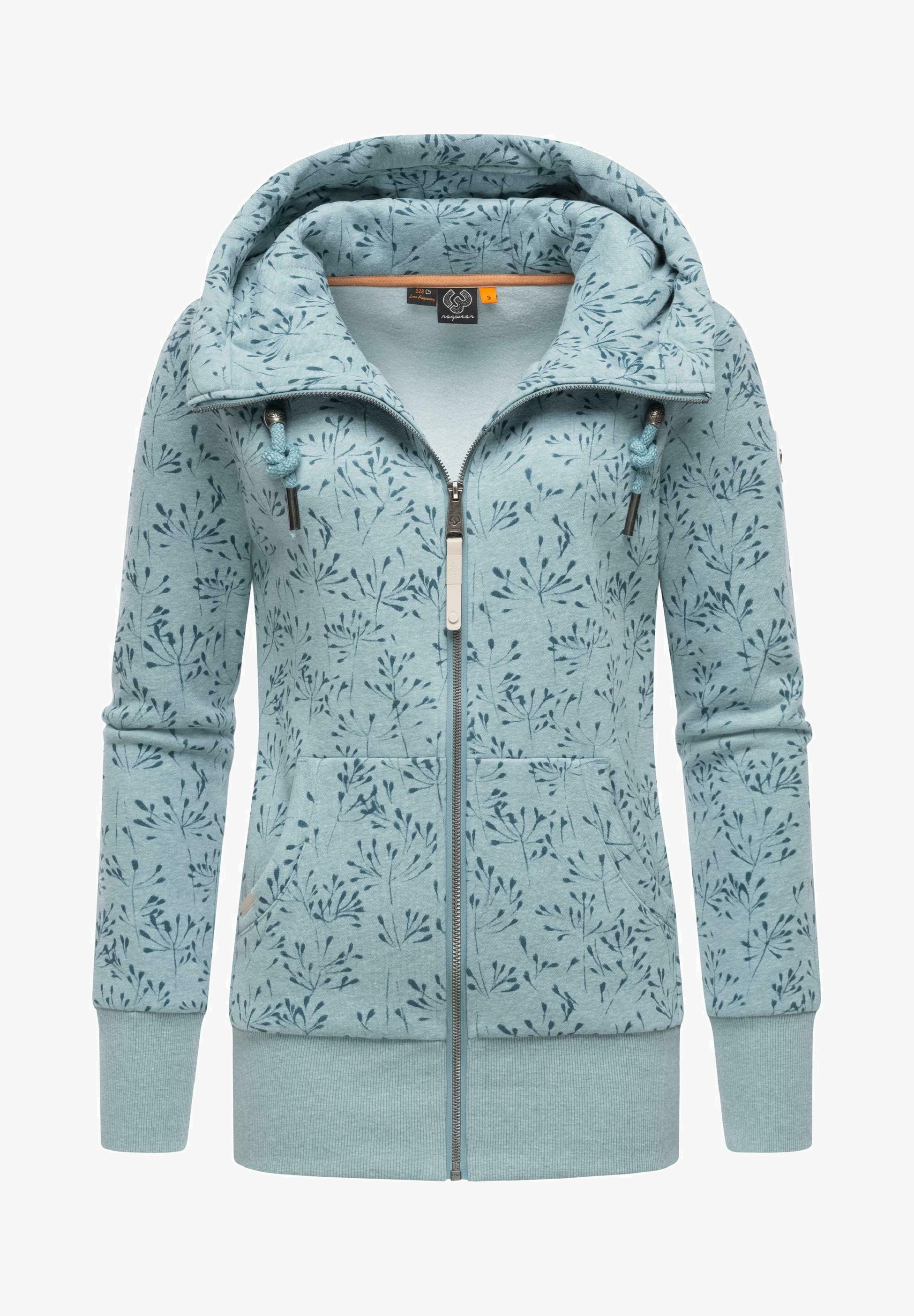 Ragwear ZIP FLOWERS Sweat zippé stone blue/bleu gris ZALANDO