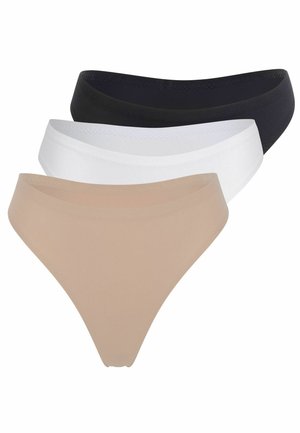 3 PACK - String - schwarz/weiß/braun