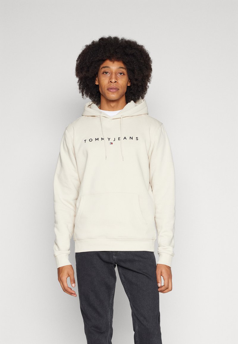 Tommy Jeans - LINEAR LOGO HOODIE - Felpa - newsprint, Ingrandire