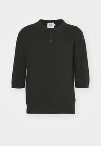 CASHMERE BLEND SHORT SLEEVE POLO - Svetr - blacklead