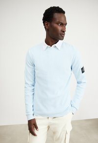 Calvin Klein Jeans BADGE TEE - Topper langermet - keepsake blue