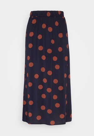 VILA VIROSA LONG SKIRT - Φούστα σε γραμμή Α - navy/brown