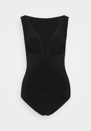 Norma Kamali TARA SHIRRED FRONT MIO - Badeanzug - black
