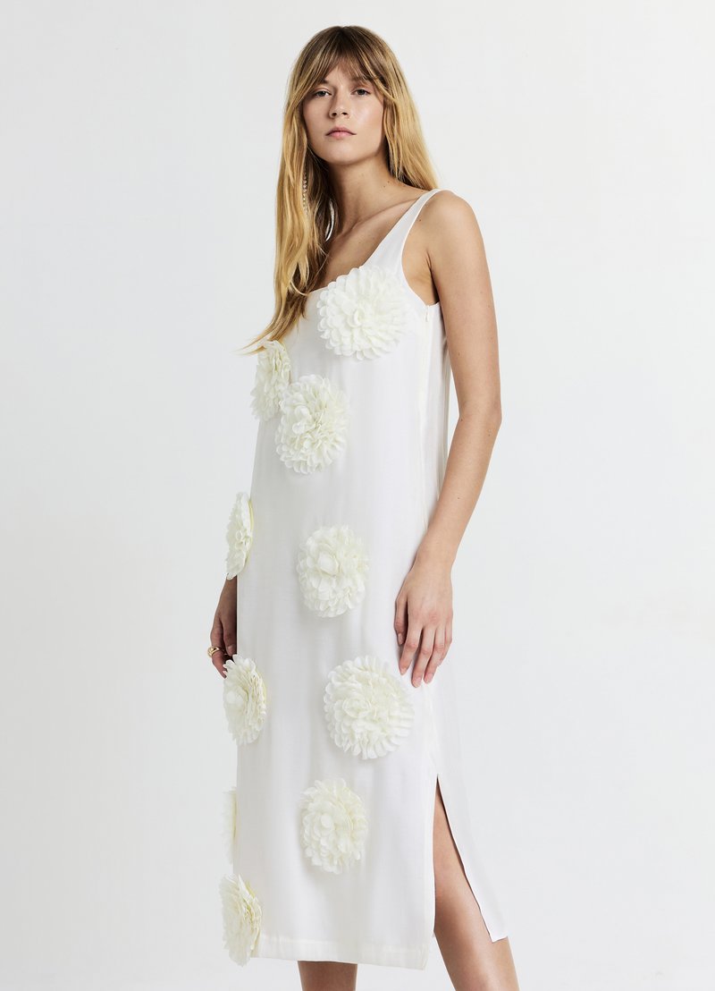 Calliope FIORI APPLICATI - Freizeitkleid - bianco lana