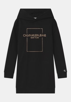 OUTLINE LOGO BOX HOODIE - Denní šaty - black