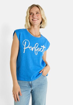 COL ROND - Camiseta estampada - bleu