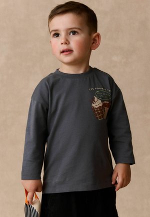 Next, REGULAR FIT - LONG SLEEVE BACK GRAPHIC T-SHIRT . - Long sleeved top - charcoal grey autumn pumpkin truck