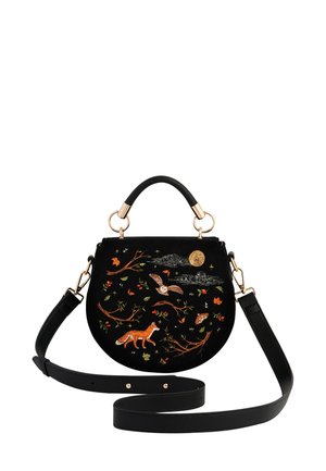 FOX OWL EMBROIDERED TOP - Bolso de mano - black