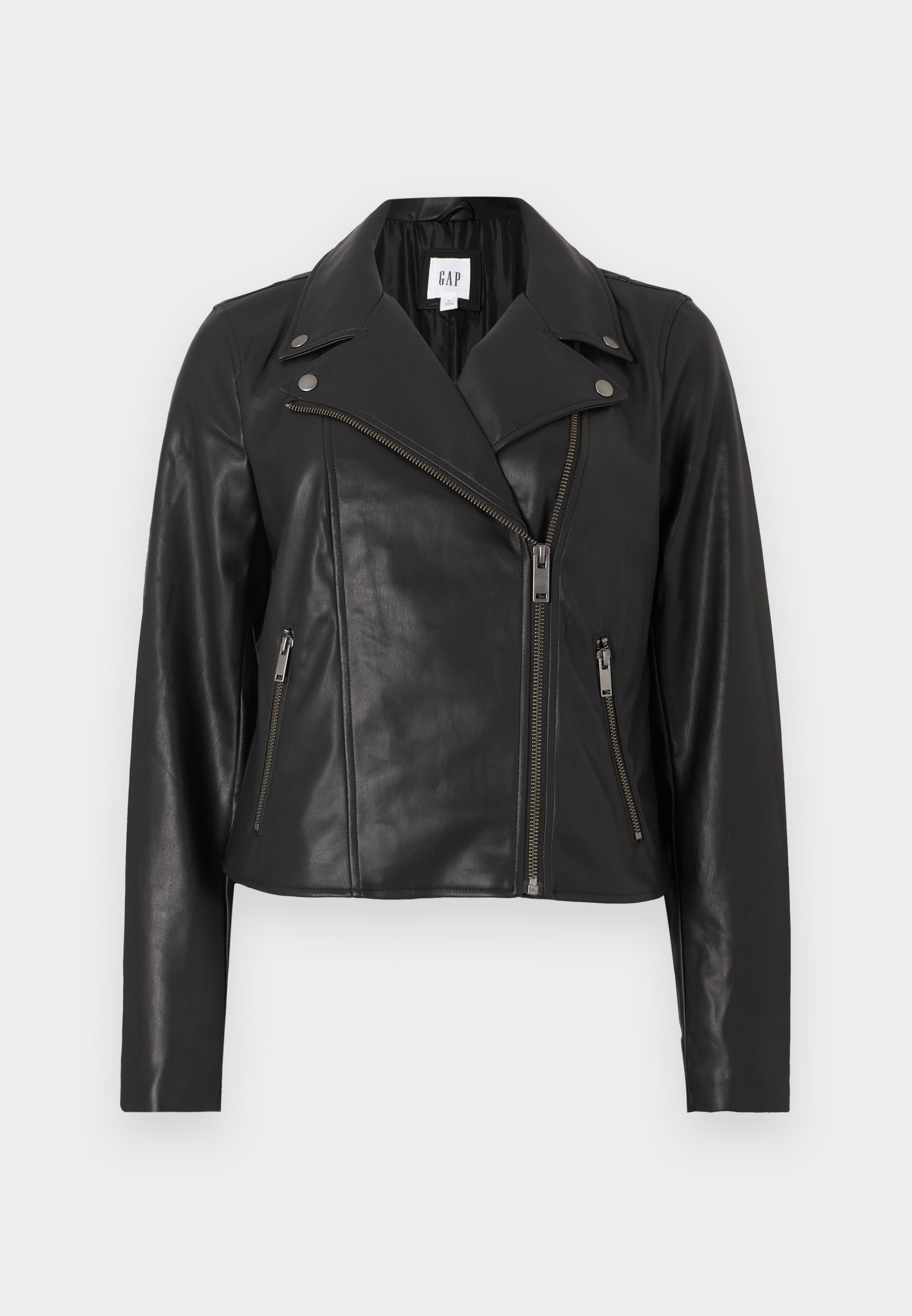 GAP MOTO - Leather jacket - black - Zalando.ie