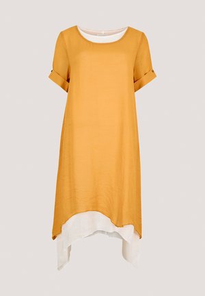 Apricot, APRICOT SHIMMER TURN UP SLEEVE DRESS - Vestito casual - mustard