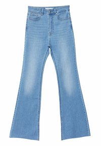 Lichtblauwe flair jeans met een hoge taille, gemaakt van denim. Opvallende kenmerken zijn het vijf-pocketontwerp en een licht vervaagde afwerking.