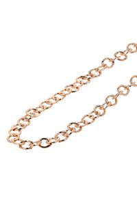 Halskette aus Roségold mit ineinandergreifenden ovalen Gliedern in glänzender Ausführung, die eine glatte Textur und eine gleichmäßige Form präsentieren.