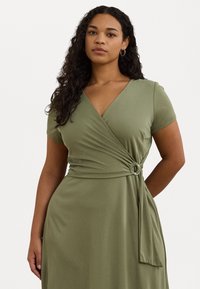 Lauren Ralph Lauren Woman SURPLICE JERSEY DRESS - Jerseykjole - sage green