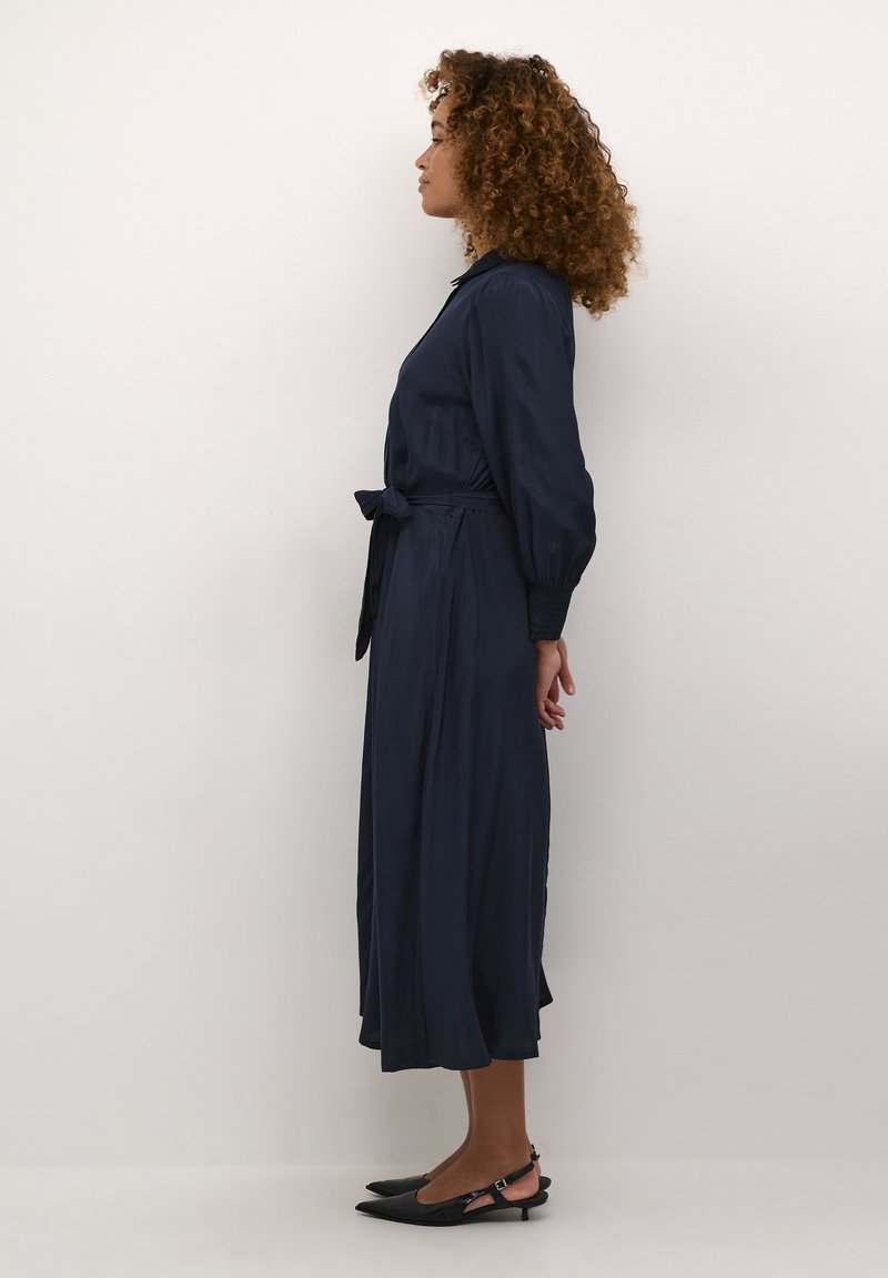 Kaffe MARIA OLINE - Vestido Camisero - Sand Blue Orange Stripe/tierra