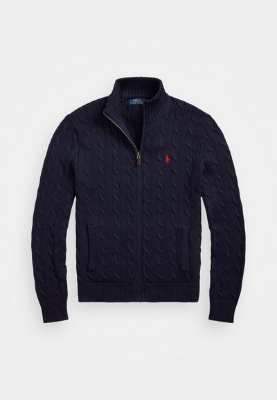Polo Ralph Lauren CABLE-KNIT COTTON FULL-ZIP JUMPER - Jopica - hunter navy