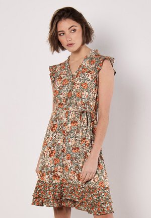 Apricot DITSY FLORAL RUFFLE MINI - Vestito casual - khaki