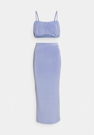 RUCHED BRALETTE AND SKIRT SET - Blusa - blue