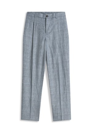 Tommy Hilfiger, SMART CASUAL CHECK PURE LINEN TAPERED TROUSERS - Püksid - navy iris