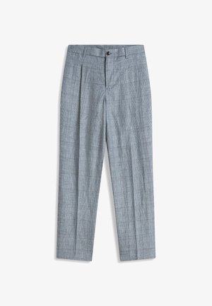 Tommy Hilfiger, SMART CASUAL CHECK PURE LINEN TAPERED TROUSERS - Püksid - navy iris